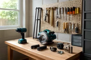 American home workshop setup for DIY tactical home defense gear projects