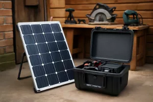 DIY solar-powered power tool charging station setup